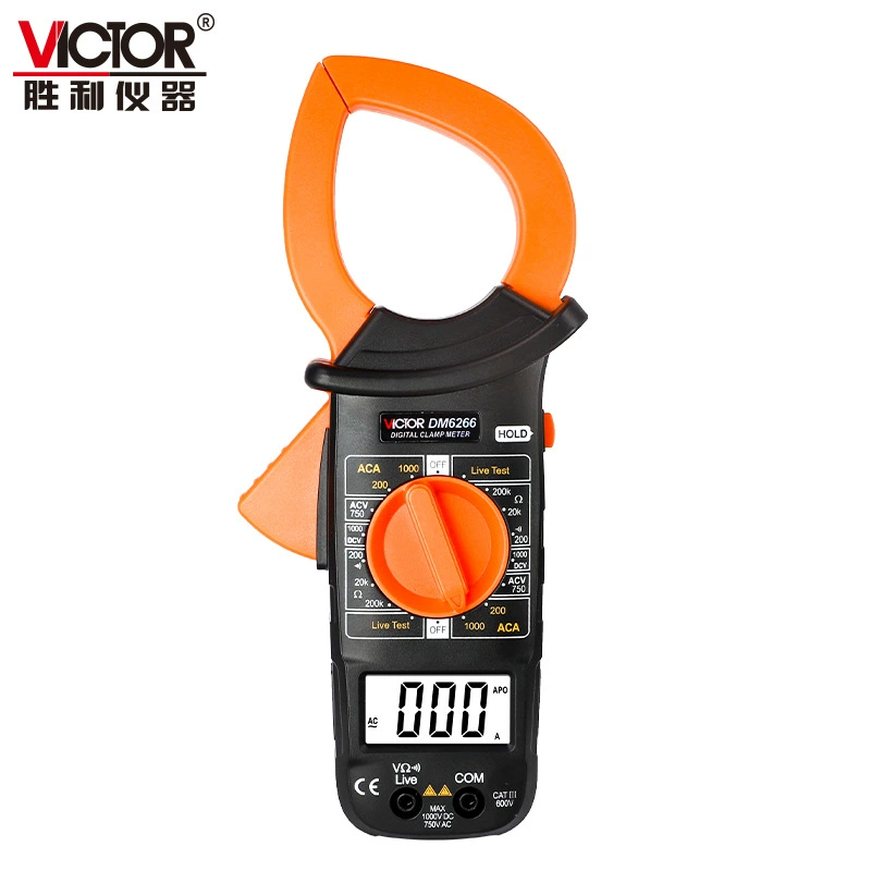Цифровой клещевой мультиметр Victory DM6266 высокой точности, клещевой амперметр переменного тока