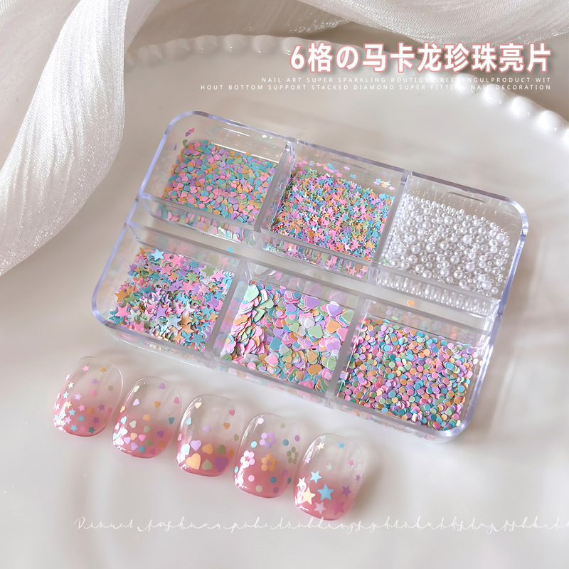 Trendy Nail Art Glitter Mixed Sizes Macaron Five-Pointed Star Ultra-Thin Glitter Super Shiny DIY Nail Decorations