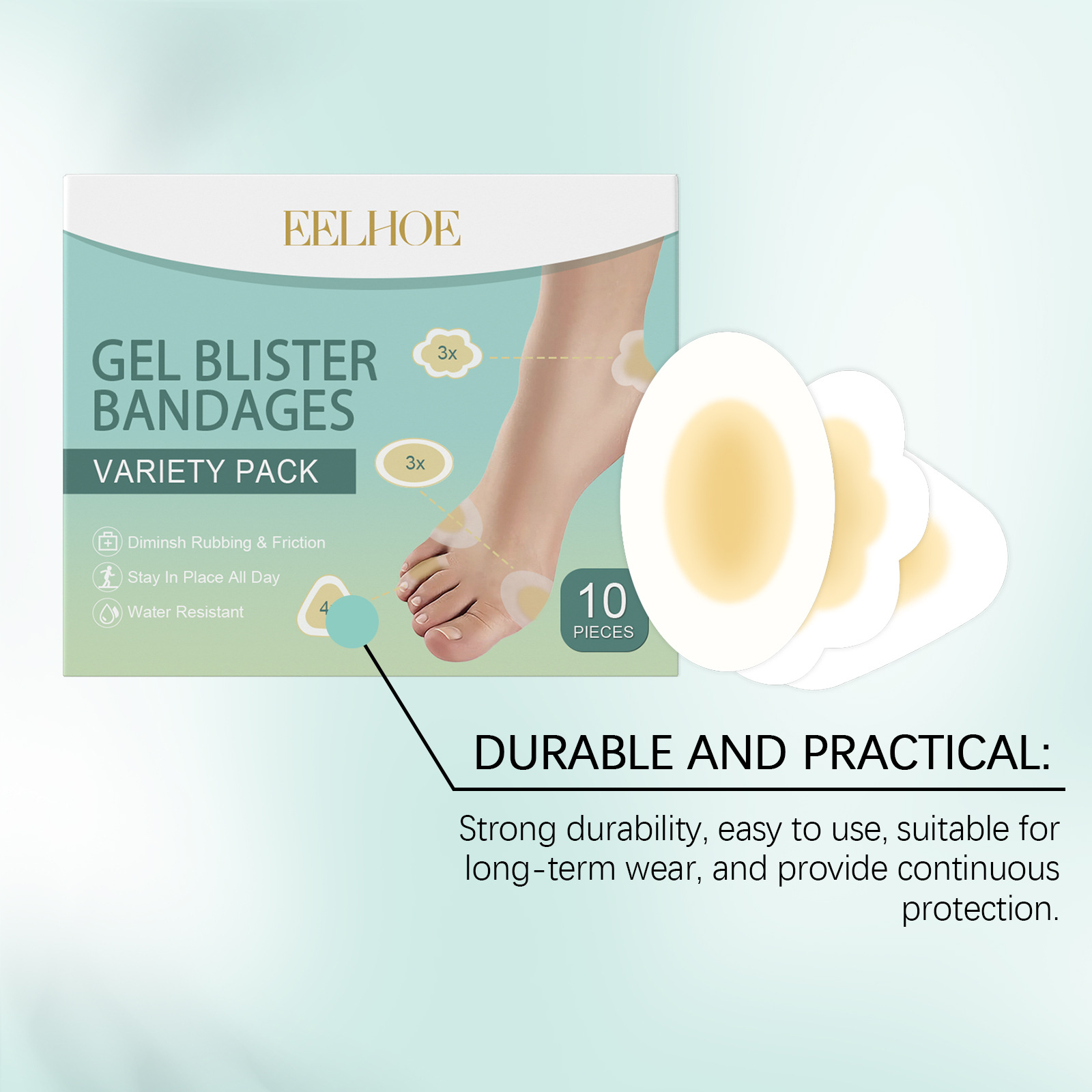 EELHOE blister bandage, foot breathable, light, dry, portable, comfortable and stable foot skin care bandage_voghion.com