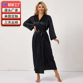 纯色女款家居服轻奢透气薄款睡衣舒适凉感透气睡袍性感连体睡袍
