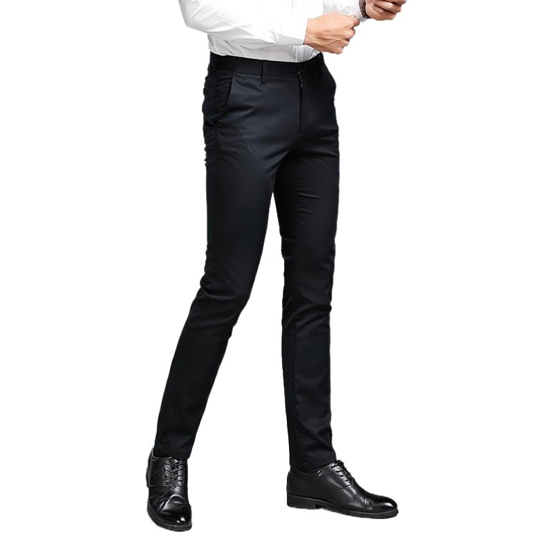 Nuevos pantalones casuales para hombres negocios sin planchar slim fit pantalones de hombre de moda recta ropa formal forrada de lana pantalones de traje engrosado al por mayor