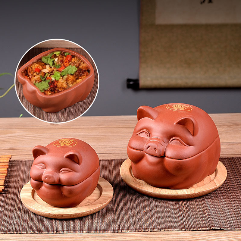 Zisha 돼지 뇌 꽃 컨테이너 스튜 컵 뜨거운 냄비 레스토랑 식기 바베큐 돼지 뇌 간식 그릇 구운 뇌 꽃 그릇 레스토랑 특별 그릇