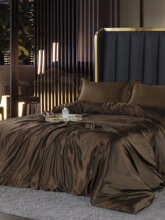 S588真丝四件套床笠欧式裸睡桑蚕丝被套冰丝床单丝绸床罩被单床上