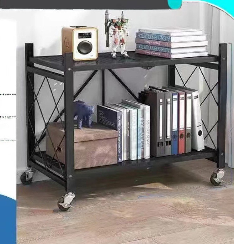 Estante de almacenamiento plegable sin instalación cocina sala de estar carro estante de almacenamiento montado en el piso estante de almacenamiento móvil de múltiples capas