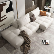 适用现代简约科技布沙发北欧意式大小户型客厅公寓轻奢乳胶沙发组
