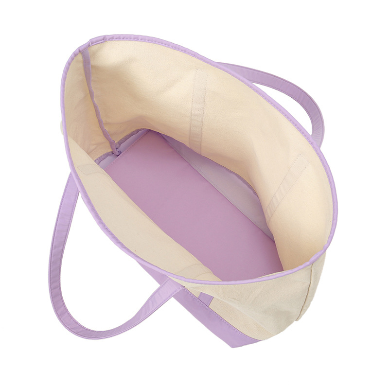 Sac cabas en toile grande capacité au toucher haut de gamme, idéal pour le travail et les trajets domicile-travail. Sac bandoulière, style Instagram, couleurs contrastées._voghion.com