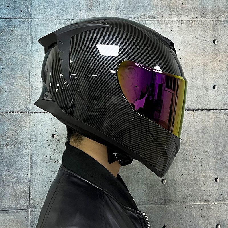 Casco de coche eléctrico LVS para hombres y mujeres de verano casco completo casco colorido personalidad fresco casco de carreras verano