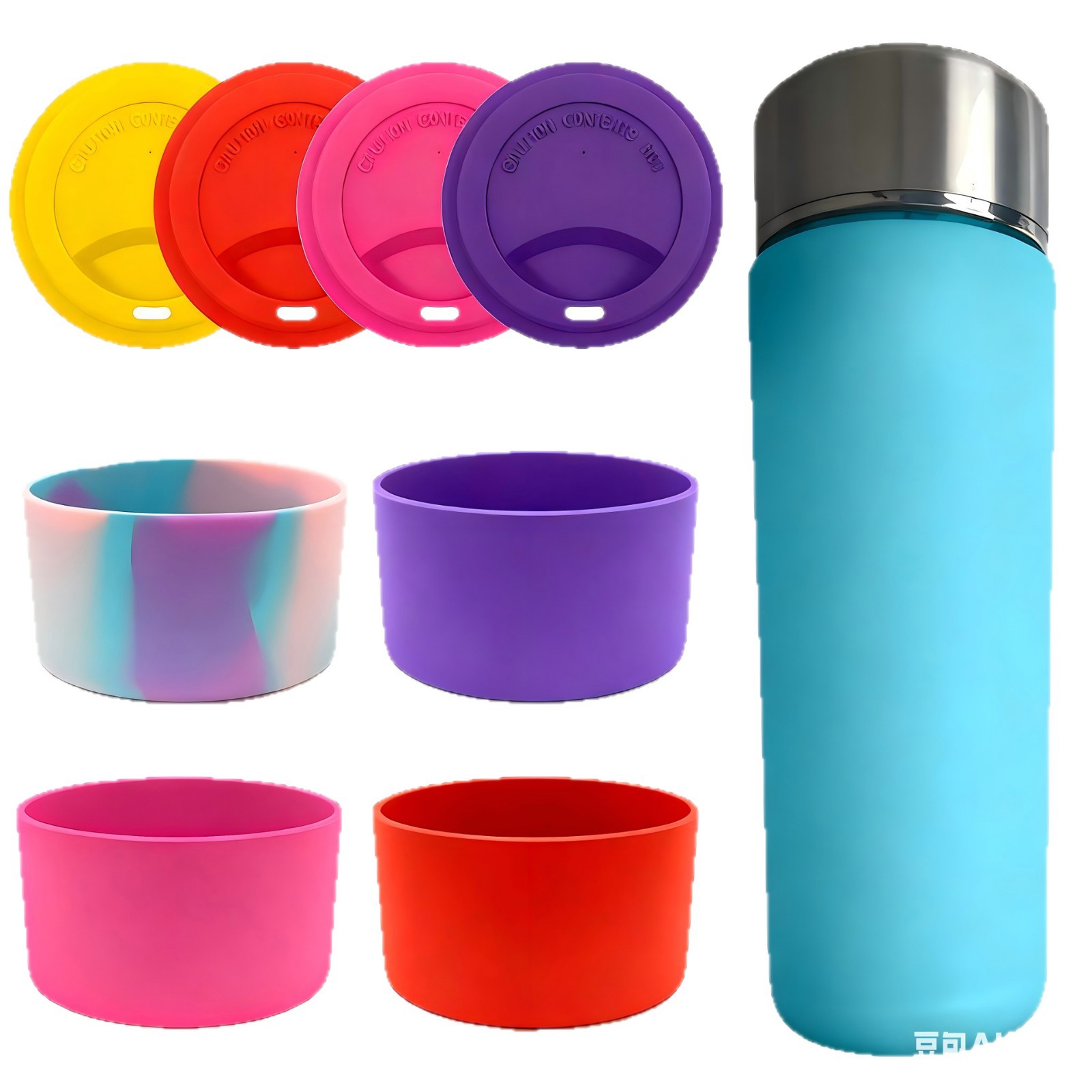 硅胶保温杯套防滑耐高温太空杯套7.5cm9cm水杯硅胶垫多规格可选