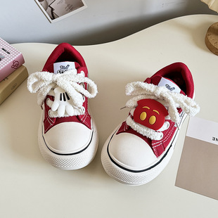 Cute Red Ugly Cute Big Head Canvas Shoes Thick Bottom White Shoes Women's 2025 Explosions Spring Casual Board Shoes XY-A211