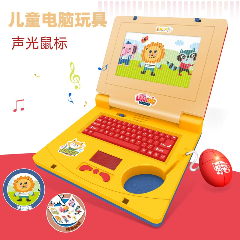 Детские игрушки обучающая машина компьютерное освещение музыкальная мышь ноутбук мультфильм компьютер просветление