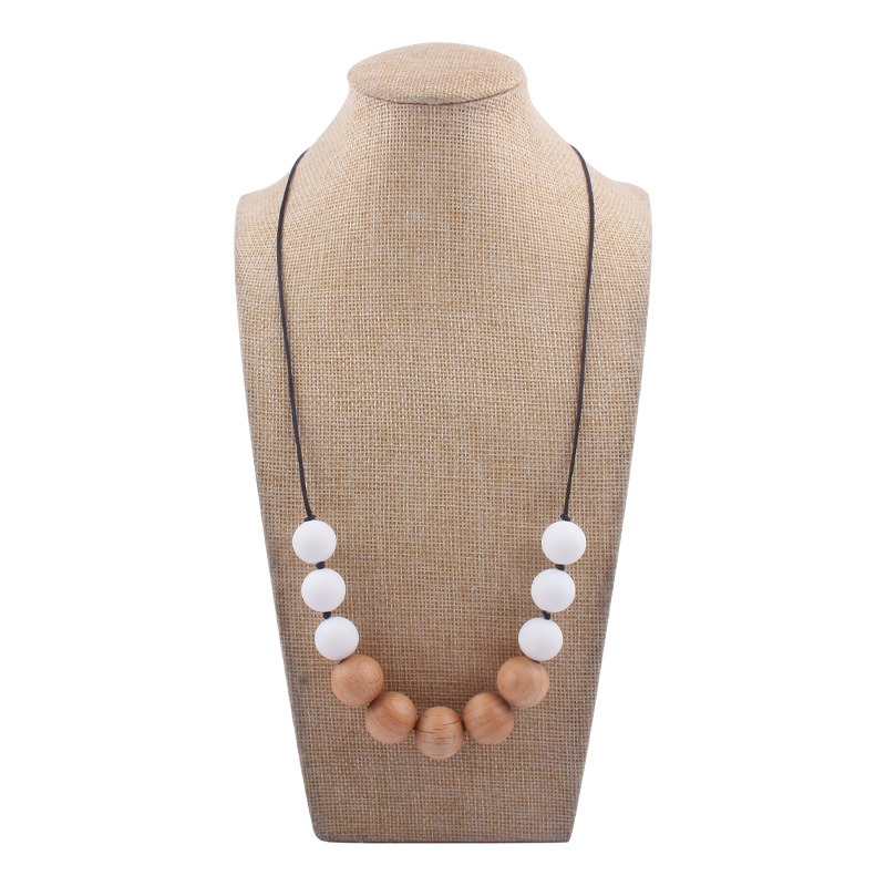 Nuevo bebé suministros silicona molar teether collar bebé teether palo masticable colgante collar