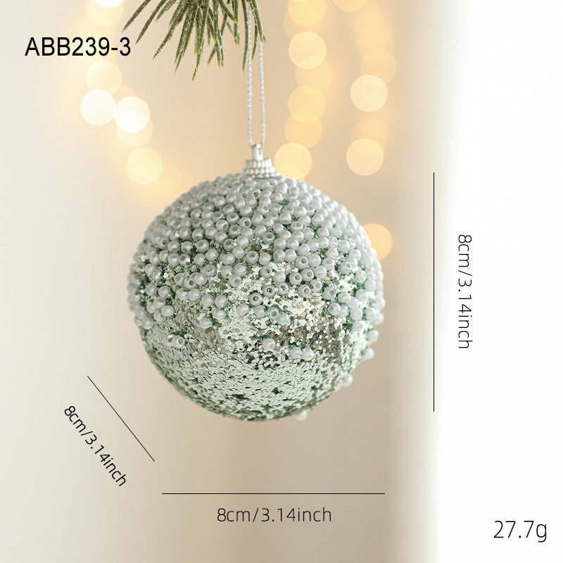 Nueva espuma verde bola de Navidad colgante de sexo opuesto polvo brillante polvo adhesivo árbol de Navidad colgante bola decoración colgante diseño