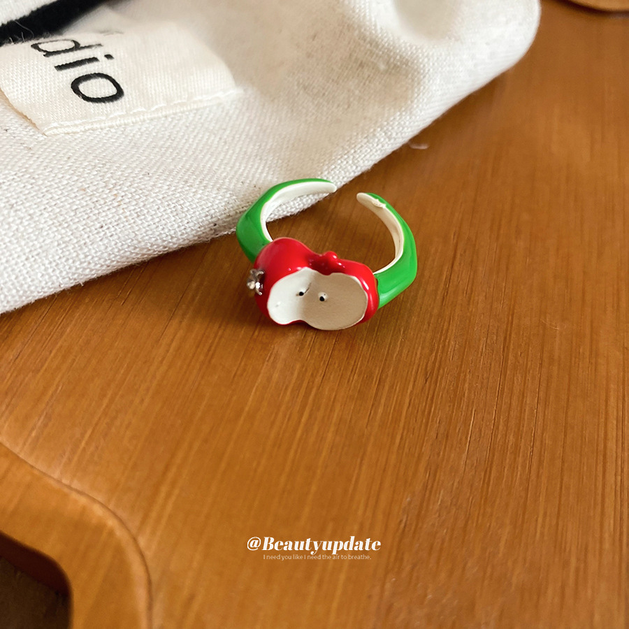 Bracelet ouvert en forme de goutte d'huile et de pomme, style champêtre, Mori Fresh, bague de précision pour l'index._voghion.com