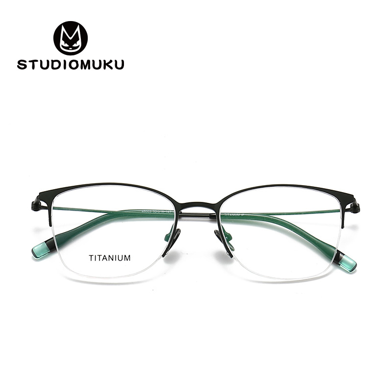 Gafas frescas de madera STUDIOMUKU, marco de espejo literario entrelazado de luz, retro y exquisito, uso de marco de gafas de titanio puro