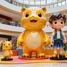 室外玻璃钢雕塑奶龙公仔广场商场大型工艺品美陈落地摆件批发