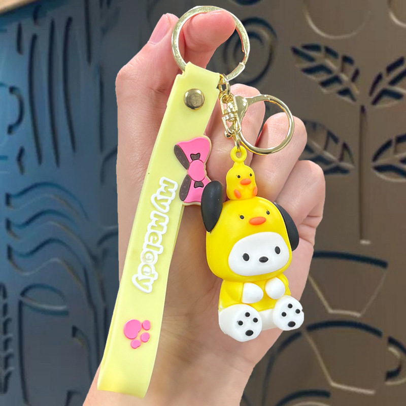 Llavero de dibujos animados Sanrio, colgante de Kuromi, regalo para puesto de venta, mini muñeca, adorno colgante para máquina, pequeña mercancía.
