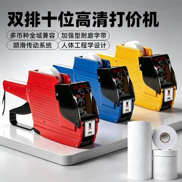 Cross-border new product dual-row high-definition price tag machine, product price label machine, coding machine, price tagger, price tag gun