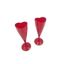 厂家创意爱心多规格透明塑料红酒杯美式复古香槟杯塑料耐摔杯子