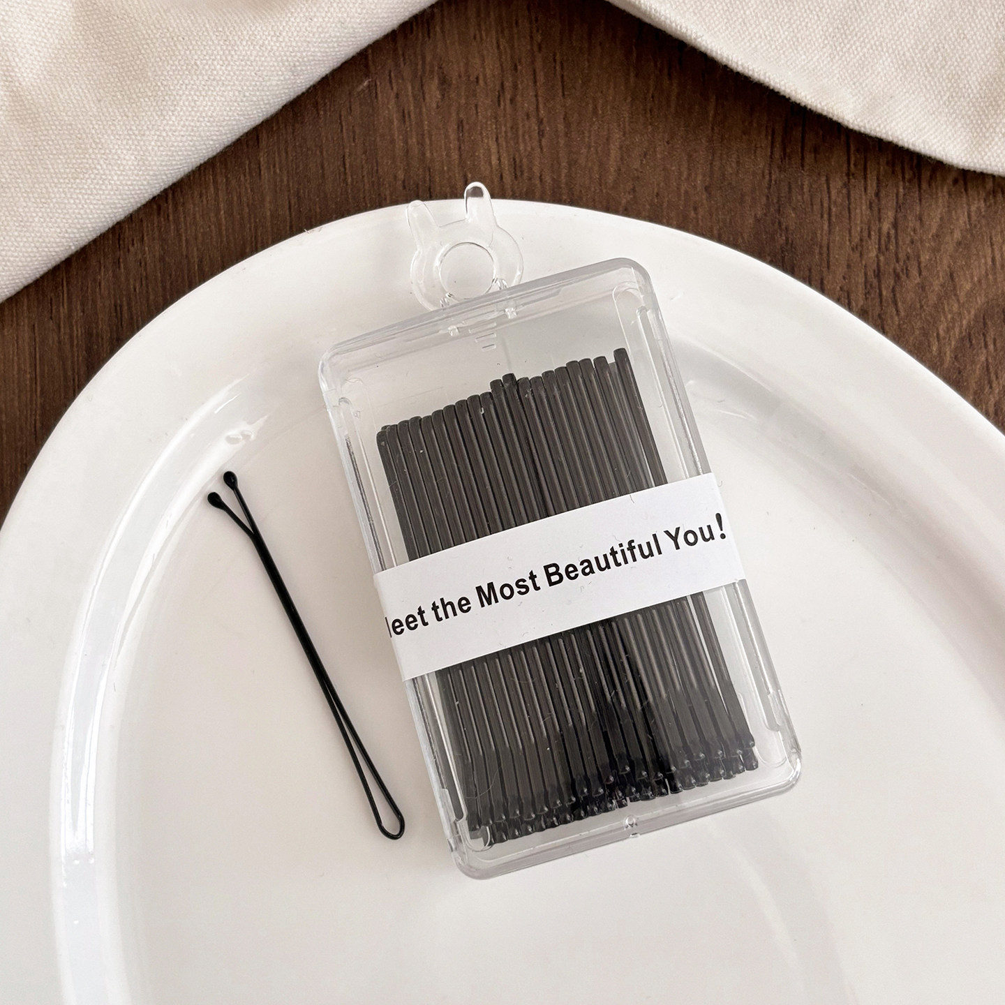 Clipe de cabello negro, clipe de cabello para mujeres, clipe de cabello lateral, clipe de cabello fijo, clipe de acero en forma de U