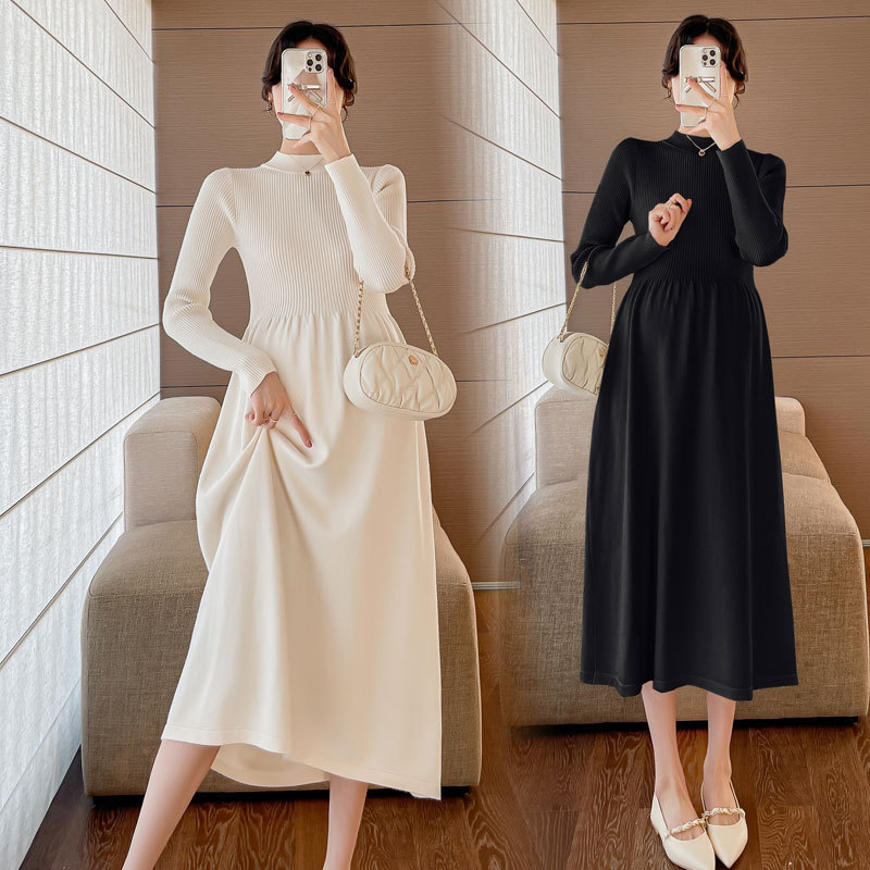 2025 New Maternity Autumn and Winter Clothing, Knitted Thickened Sweater, Loose and Slimming, Elegant and Simple Solid Color Maternity Dress 2025 New Maternity Autumn and Winter Clothing, Knitted Thickened Sweater, Loose and Slimming, Elegant and Simple Solid Color Maternity Dress
