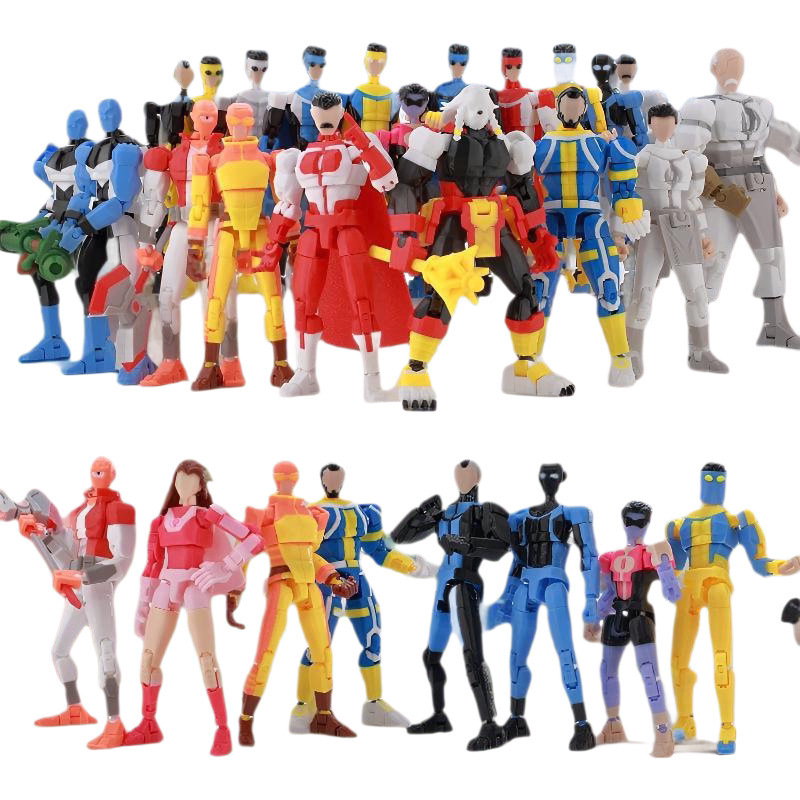 Invincible Hero Toys 3D Printed Super-Posable Building Blocks Invincible Mark Masked Superhero Prisoner Series Action Figures