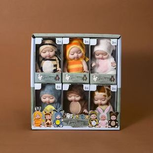 Cross-Border 6-Piece Gift Box Set of Little Kid Dolls, Birthday Gifts, Dolls, Bionic Dolls, Realistic Children's Toys