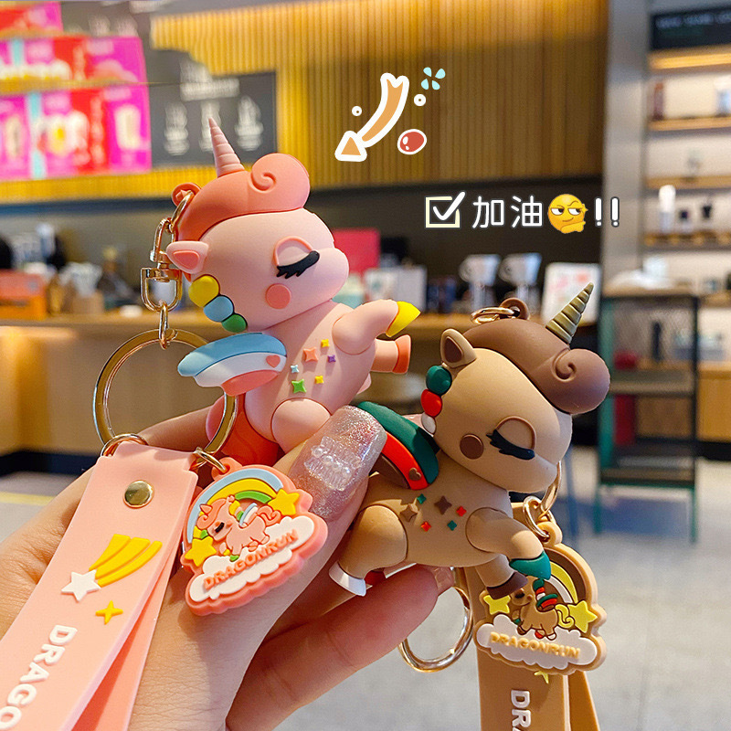 Cute Three-Dimensional Soft Glue Rainbow Unicorn Doll Keychain Cartoon Colorful Unicorn Pony Pendant Bag Pendant Cute Three-Dimensional Soft Glue Rainbow Unicorn Doll Keychain Cartoon Colorful Unicorn Pony Pendant Bag Pendant