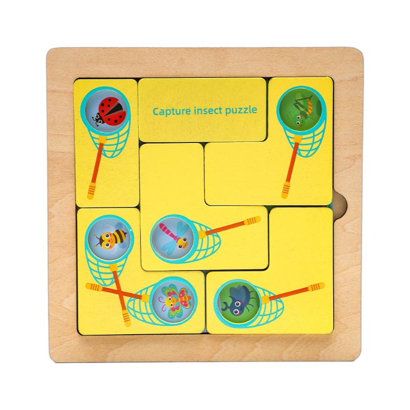 Cpc transfronterizo captura insectos rompecabezas rompecabezas quema cerebro juego de paso bebé enfoque niño mano-ojo coordinación juguete