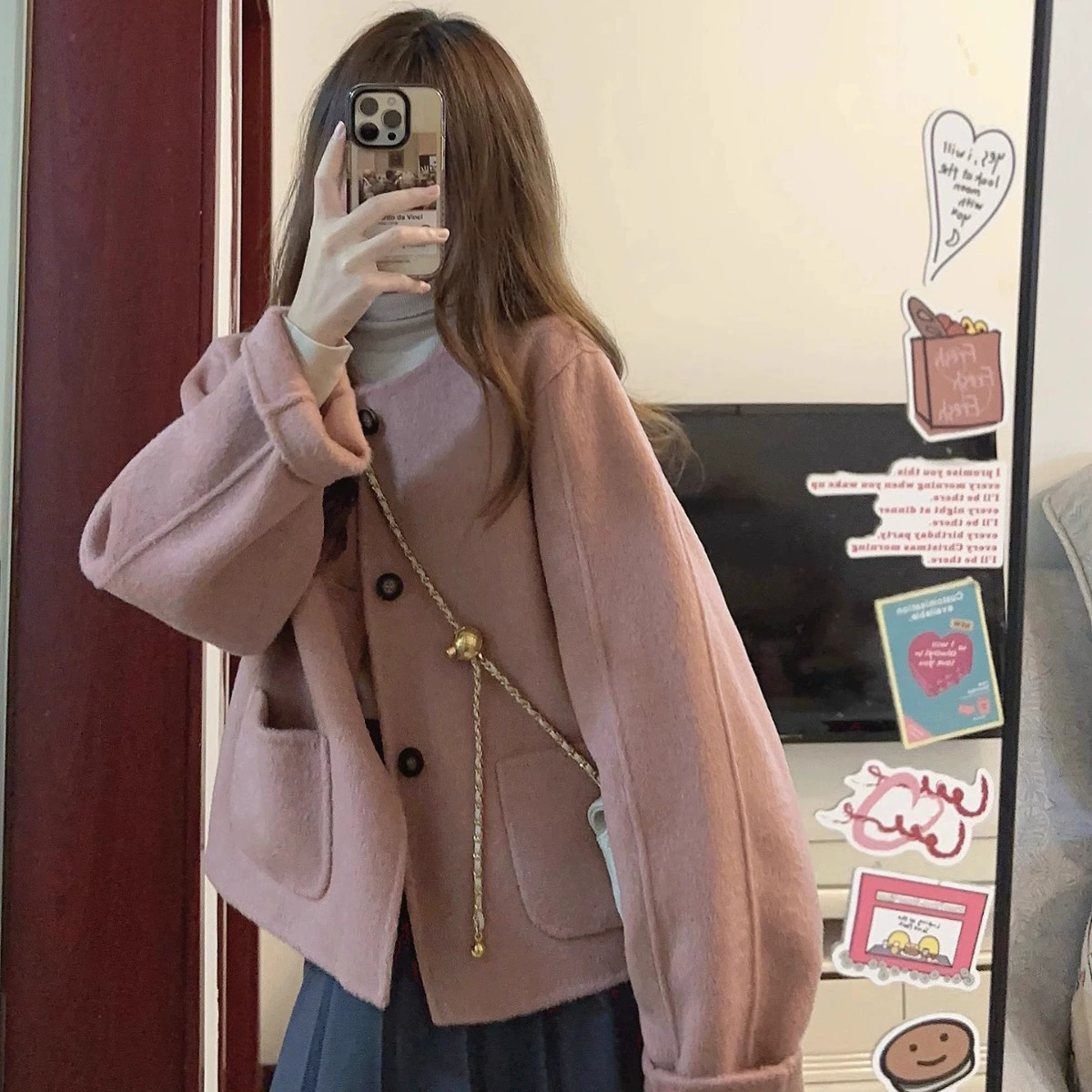 Демисезонная шерстяная куртка, стиль Chanel, для подростков