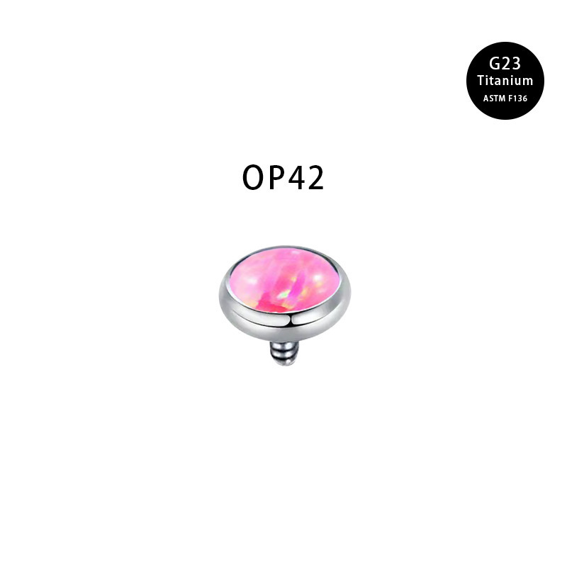 G23 Titanium External Thread Lip Stud Opal Eyebrow Stud Nose Stud Ear Bone Stud Body Piercing Jewelry detail image 8
