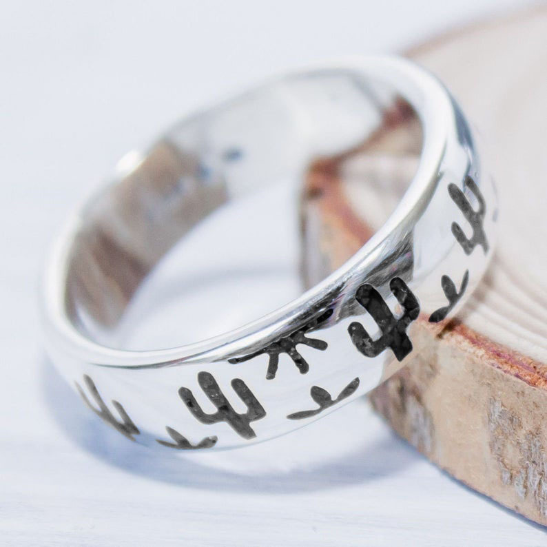 Hecheng factory direct retro cactus ring cross-border hot engagement jewelry wish New ins jewelry