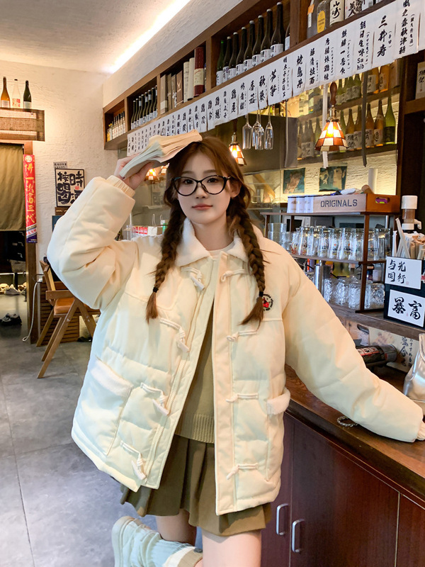 外贸棉服女2025新款小个子棉衣灯芯绒宽松牛角学生冬季加厚外套潮|undefined