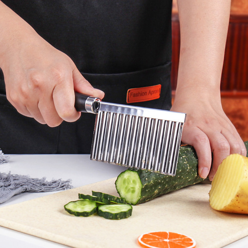 Cross-border stainless steel wave knife potato cutter household kitchen vegetable cutter Wolf tooth potato knife French fries knife tool