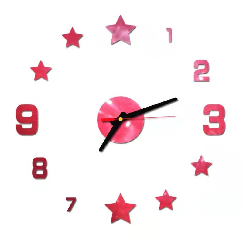 Factory star hanging clock Amazon goods DIY creative hanging clock simplicity home quiet watch wall paste clock
