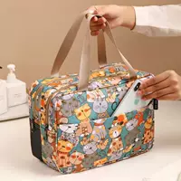 Cosmetic bag, handheld capacious shoulder bag, organizer bag wet and dry separation for traveling