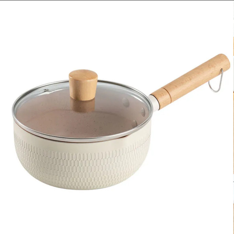 Olla de nieve japonesa Olla de leche Olla antiadherente de piedra médica Olla de fideos instantáneos para una persona Olla de sopa pequeña Olla de leche caliente complementaria para bebés