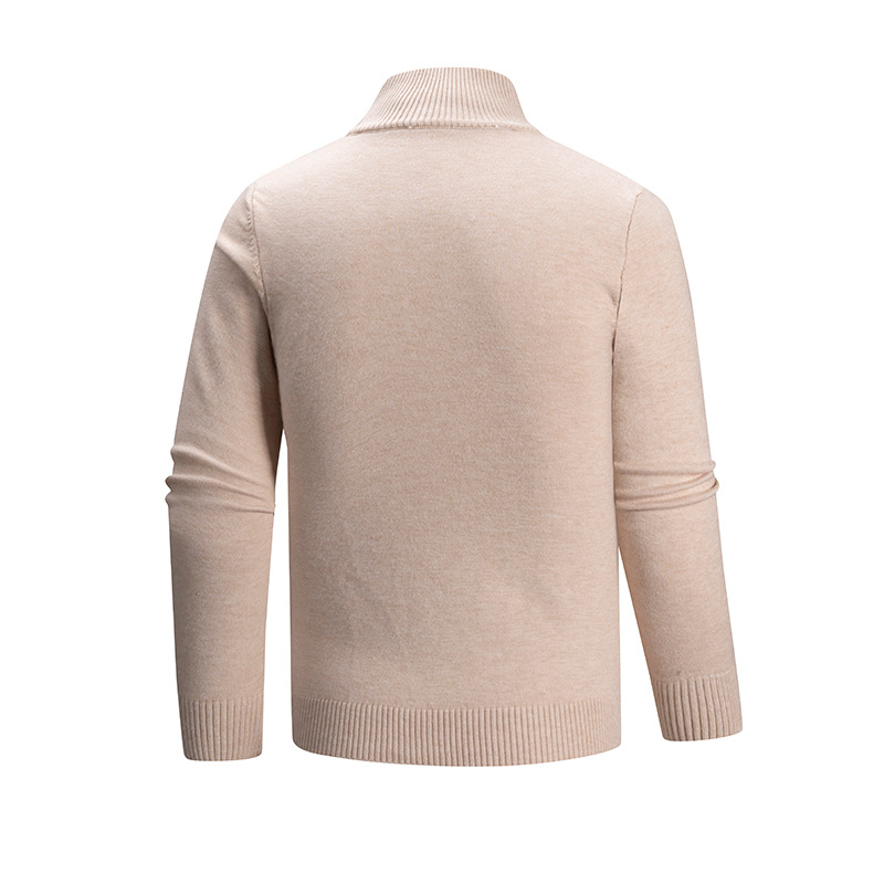 Suéter de punto con media cremallera para hombre: jersey extragrande de mezcla modal suave (transpirable, elástico y cómodo, 8 colores, corte holgado, lavable a máquina)_voghion.com