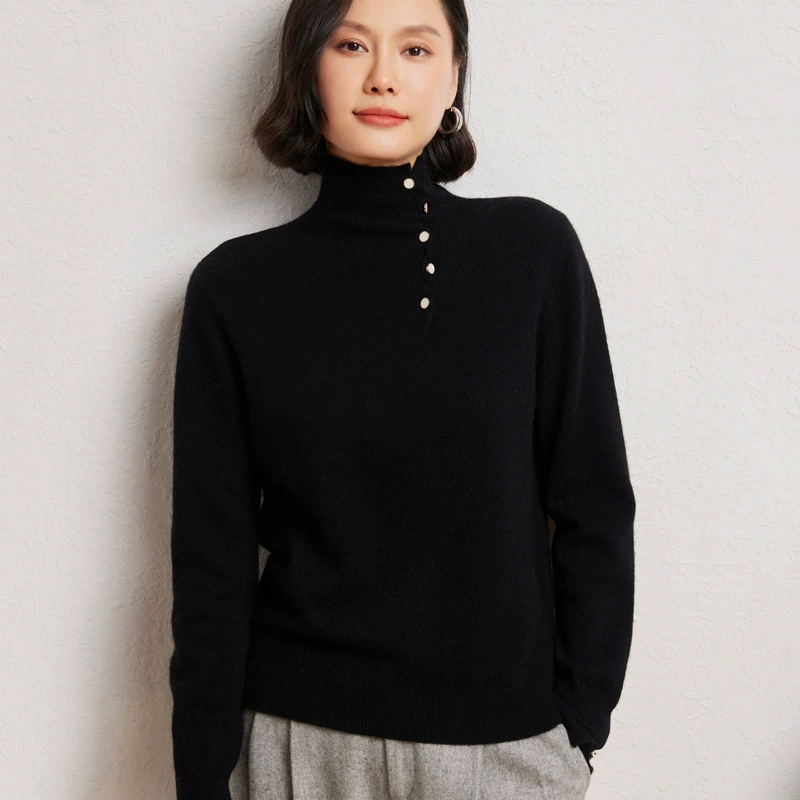 Demi-season base knitted woolen sweater, oversize