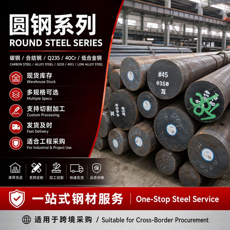 In-Stock Supply of Q235 Hot-Rolled Round Steel, Alloyed Round Steel 40Cr, Low-Alloy Steel, Can Be Processed and Cut by the Manufacturer In-Stock Supply of Q235 Hot-Rolled Round Steel, Alloyed Round Steel 40Cr, Low-Alloy Steel, Can Be Processed and Cut by the Manufacturer