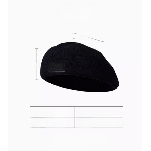 Women's Vintage Black Beret Hat, Worn Upside Down, Forward Facing, Face-Smoothing Artist Hat, Fashionable Trendy Option for Autumn and Winter