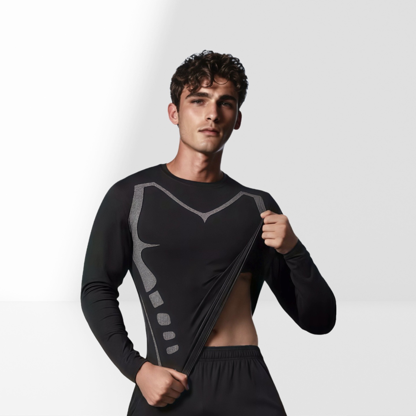 Summer elastic quick dry basketball long-sleeve for training