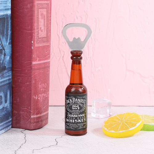 Creative beer bottle opener, personalized trendy refrigerator magnet for home, cross-border mini beer opener, wholesale