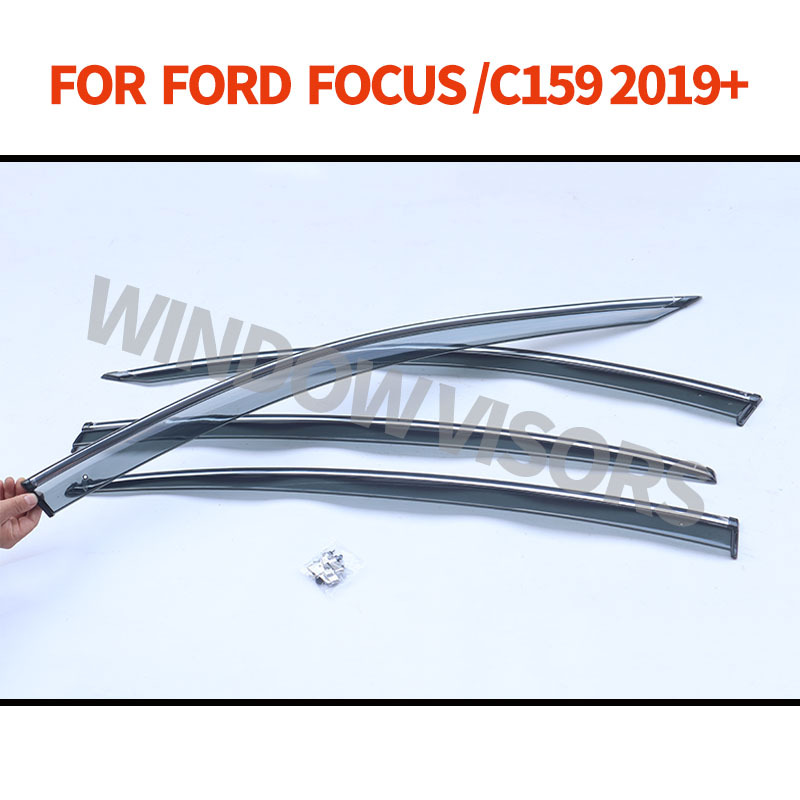 Suitable for 2019+ Ford Focus Car Window Rain Guards, Side Window Deflector Rain Shield Accessories