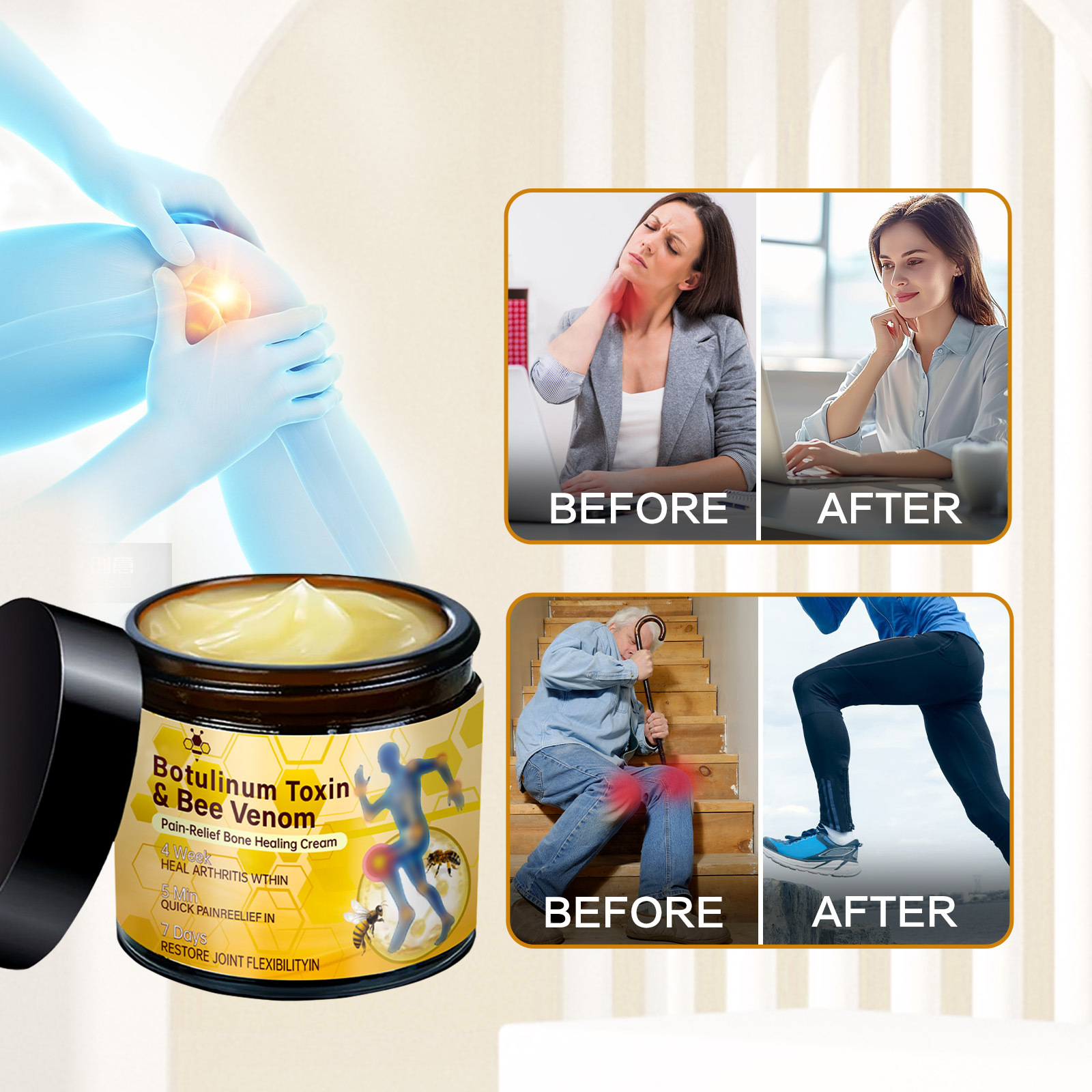 New product in stock Bee venom joint cream 60g body neck back joint external care cream cross-border direct sales 4