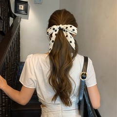 韩国甜美波点蝴蝶结弹簧发夹2025新款后脑勺扎发夹轻奢高级感发饰