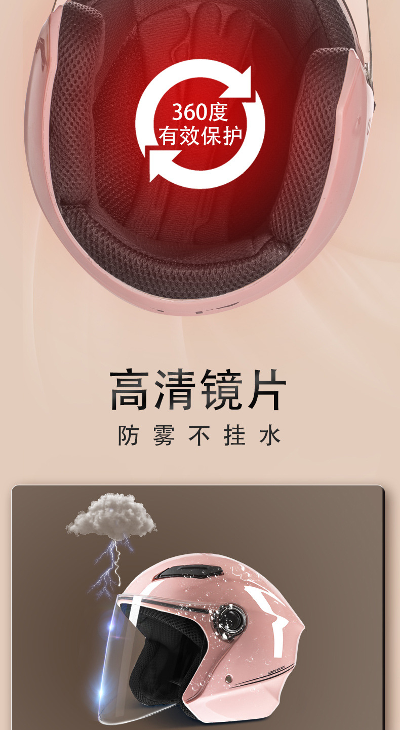 New National Standard 3C Certified Electric Vehicle Helmet for Men, Autumn and Winter Warm Half Helmet, Electric Motorcycle Helmet, Safety Helmet for All Seasons