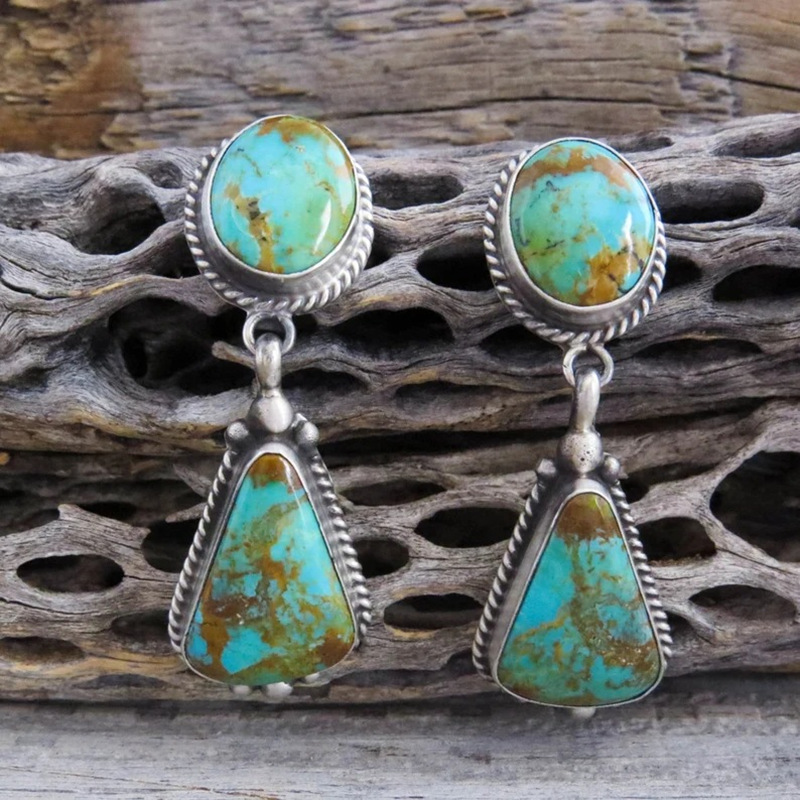 turquoise ethnic earrings