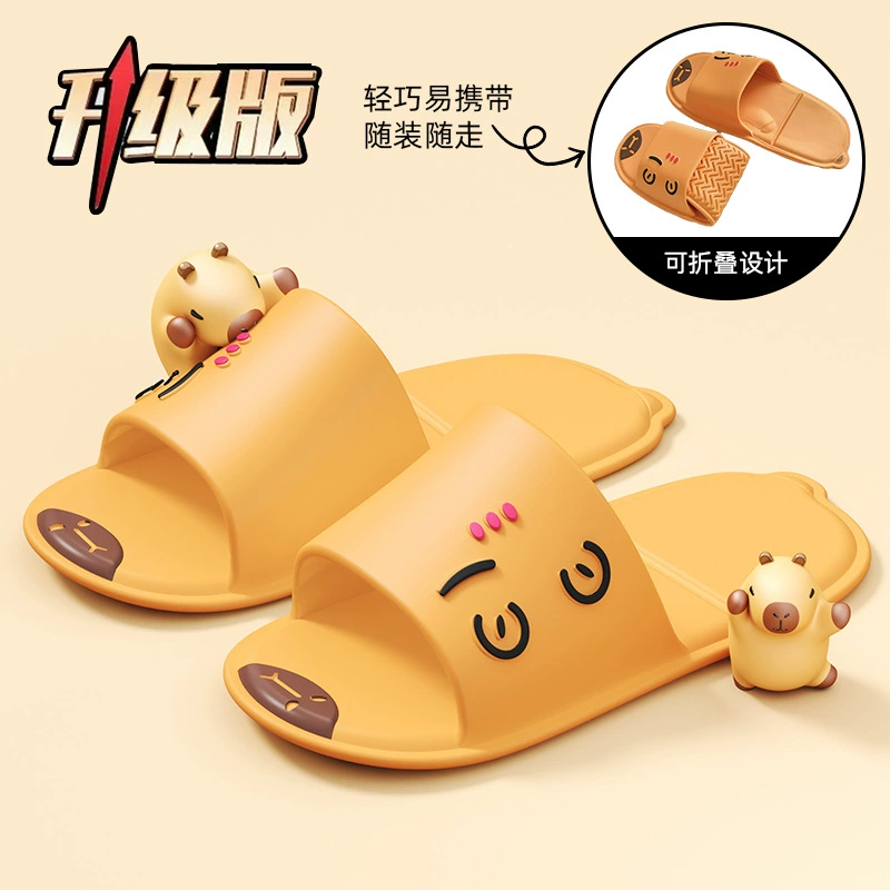 Складные мультяшные тапочки для путешествий женские портативные путешествия Нескользящие для деловых поездок Одноразовые тапочки для мужчин могут принять ванну