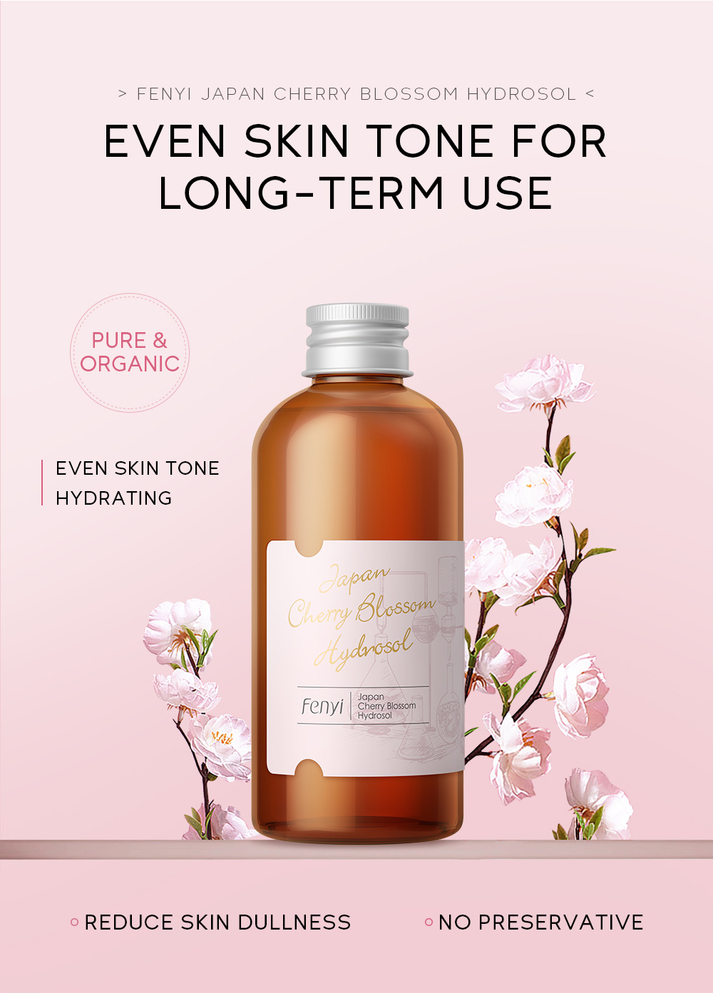 Fenyi Japanese Cherry Blossom Hydrosol 100ml Hydrating, Moisturizing and toning Skin Care Product from cross-border manufacturer undefined