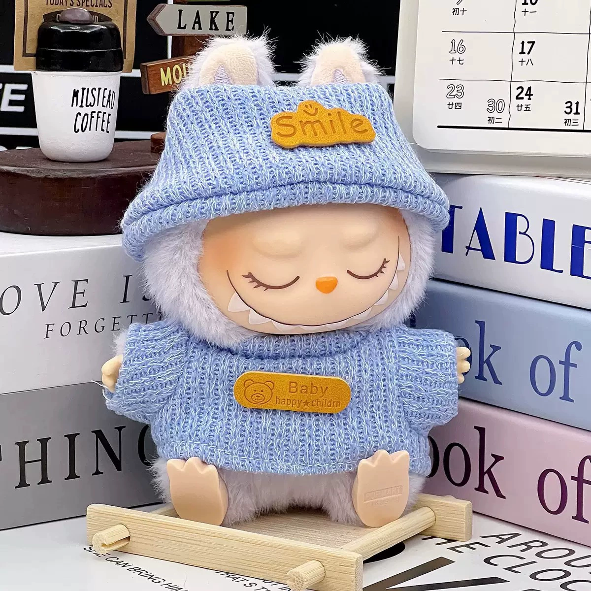 Сначала, второе и третье поколения одежный подвес Labubu, одежда подвес Labubu, надхалюй костюм трендовый